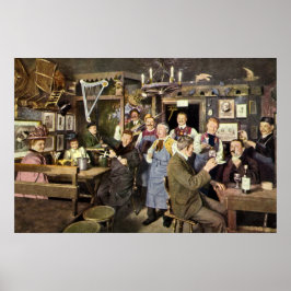 Poster Bar antigo moído com celebrações Pessoas, uma fest