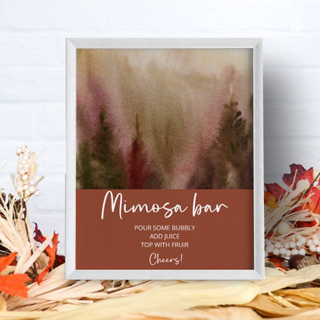 Poster Bar Autumn Watercolor Forest Terracota Mimosa (Criador carregado)