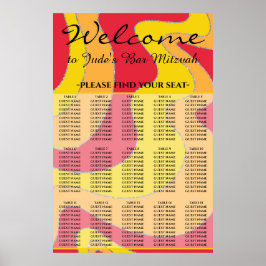 Poster BAR BM e Bat Mitzvah Glittery Swirl Seating Chart