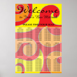 Poster BAR BM e Gráfico de Estilo de Assento do Bat Mitzv