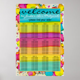 Poster BAR BM N Bat Mitzvah Confetti