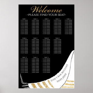 Poster BAR BM N Bat Mitzvah Dourado Tallit Seating Chart