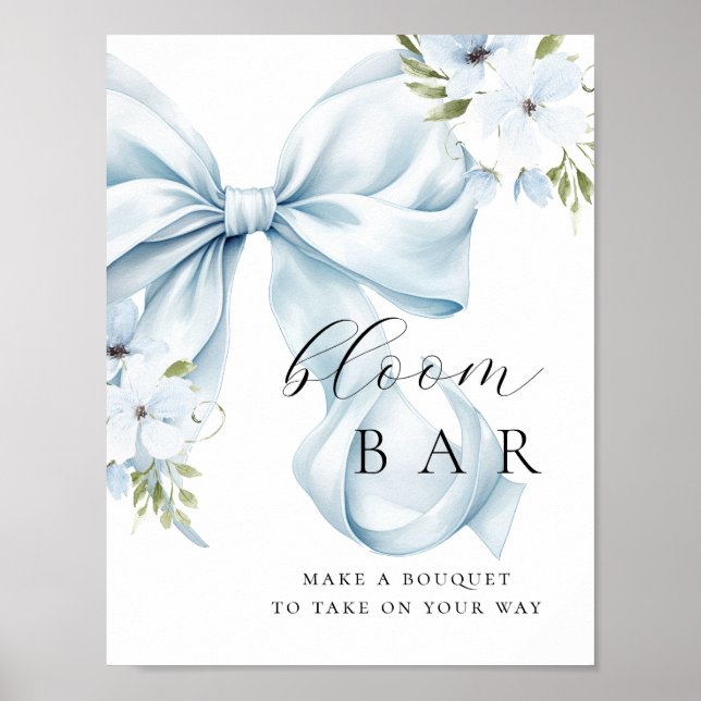 Poster Bar Bouqet Arco Azul Floral (Frente)
