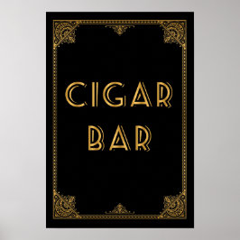 Poster BAR CIGAR Gatsby inspirou sinal de casamento