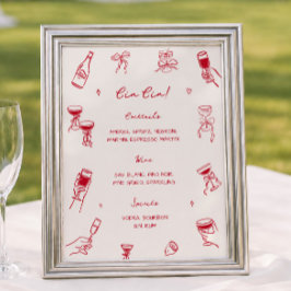 Poster Bar Cin Cin Vermelho That's Amore Chá de Noiva
