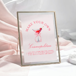 Poster Bar Cosmopolita Coquette Cherries Bachelorette