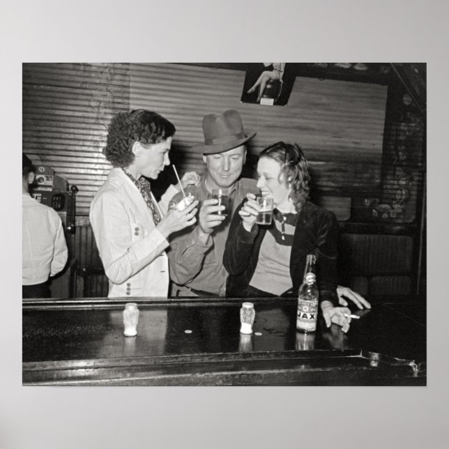 Pôster Bar da Louisiana, 1938. Foto Antiga (Frente)
