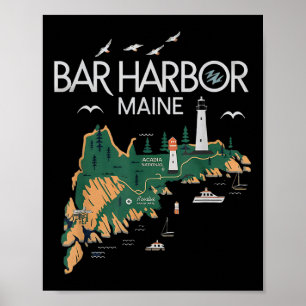 Poster Bar de Aiquilos de Praia Harbor Maine