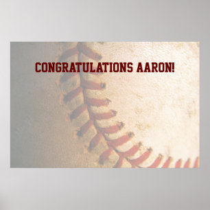 Pôster BAR de Baseball KRW Mitzvah Autografo Keepsasasaka
