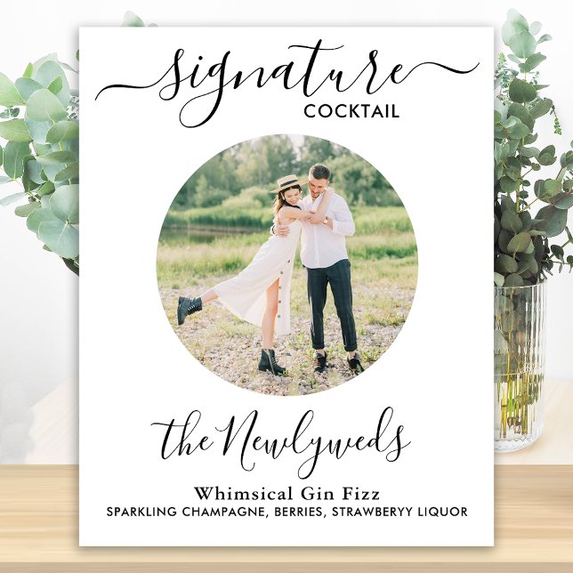 Poster Bar de Bebida de Casamento Personalizada de Cockta (Criador carregado)