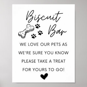 Poster Bar de Biscoito de Cão   Sinal de casamento   Favo