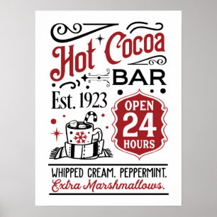 Poster Bar de cacau quente - arte natalícia