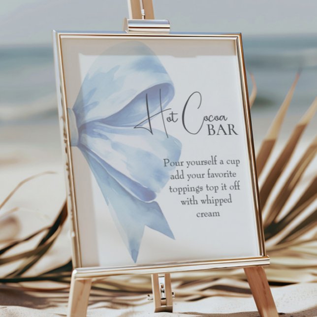 Poster Bar de cacau quente Chá de fraldas Arco azul empoe (Criador carregado)