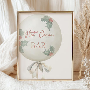 Poster Bar de Cacau Quente de Aniversário com Balão Vinta