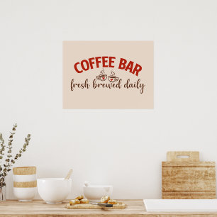 Poster Bar de café fresco criado diariamente