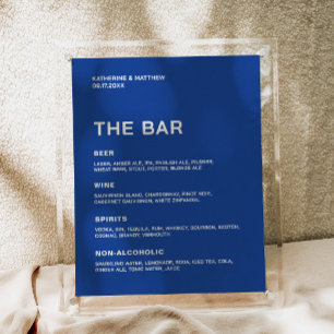Poster Bar de Casamento Azul Marinho