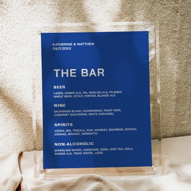 Poster Bar de Casamento Azul Marinho (Criador carregado)
