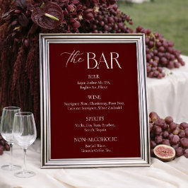 Poster Bar de Casamento Marrom Moderno