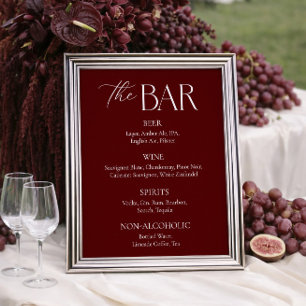 Poster Bar de Casamento Marrom Moderno