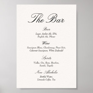 Poster Bar de Casamento Preto e Marfim de Dinheiro Antigo