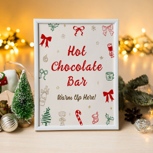 Poster Bar de Chocolate Quente de Natal