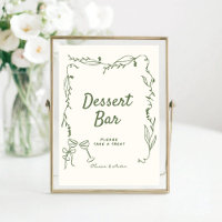 Bar de deserto branco desenhado na mão verde