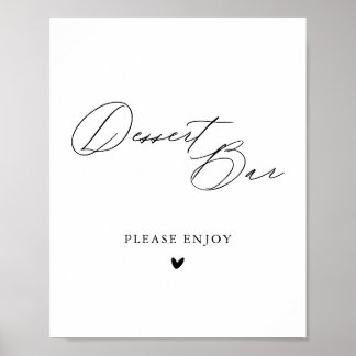 Poster Bar de deserto de caligrafia minimalista simples