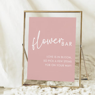 Poster Bar de Flor do Chá com Script Minimalista Dusty Pi