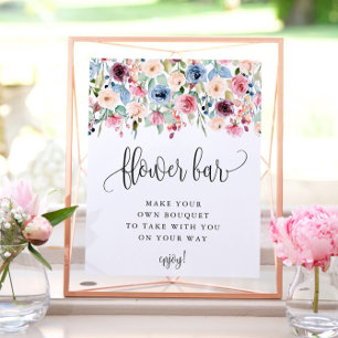 Poster Bar de Flores Aquarela Flor em Flor