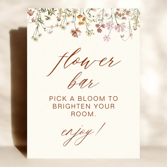 Poster Bar de flores de Chá de fraldas selvagem (Criador carregado)