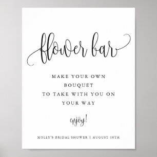 Poster Bar de Flores, Roteiro de Caligrafia Minimalista E