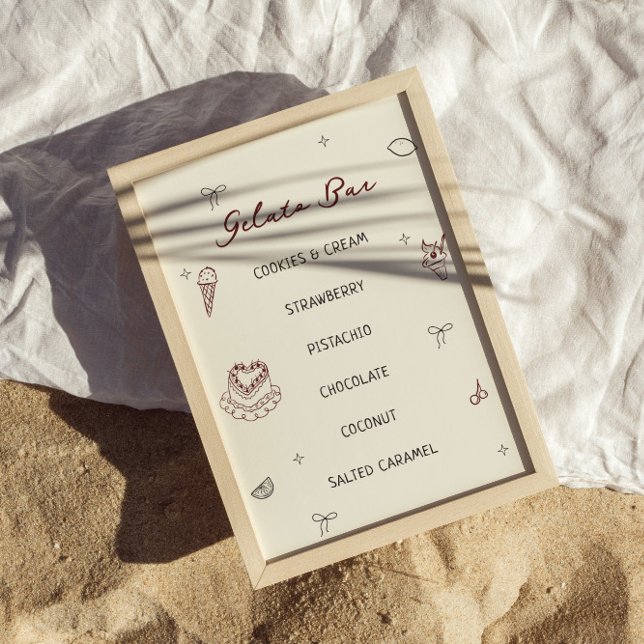 Poster Bar de Gelato Desenhado pela Mão Quirky (Criador carregado)