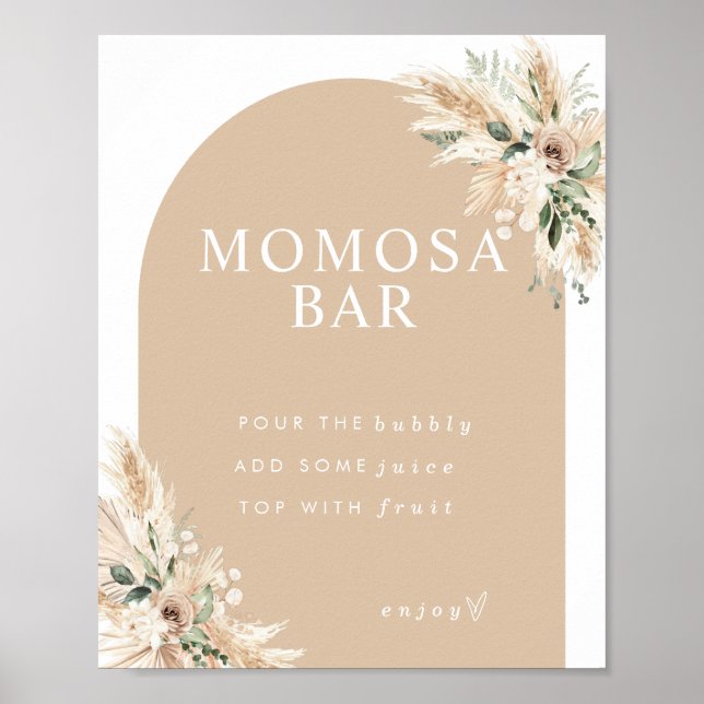 Poster Bar de Grass Boho Momosa Beige Pampas (Frente)