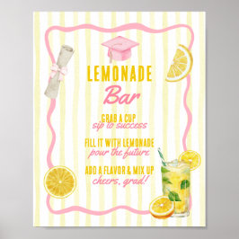 Poster Bar de Limonada Festa de Gradução Recém-Formado