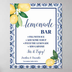 Poster Bar de Limonada Mediterrâneo Blue Lemons 