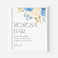 Bar de Mimosa para Chá de Bebê com Hortênsias Azui
