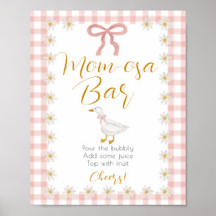 Poster Bar de Mimosa para Chá de Bebê Silly Goose Pink Gi