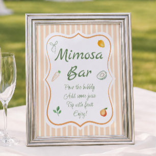 Poster Bar de Mimosa para Chá de Noiva no Mercado dos Pro