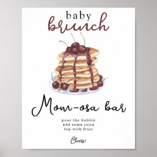 Poster Bar de Momosa para chá de bebê de panquecas