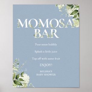 Poster Bar de Momosa Verde Olho Azul Bebê Shower