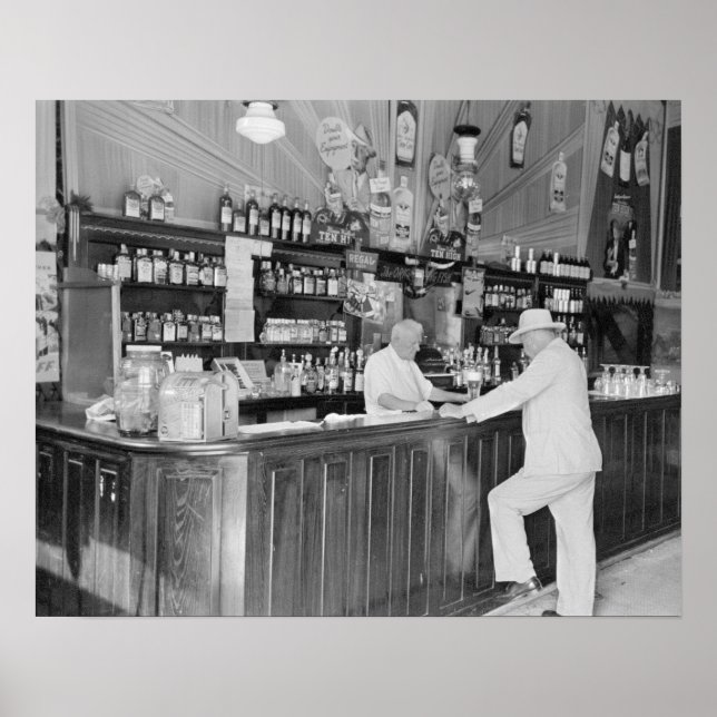 Poster Bar de Nova Orleans, 1938. Foto Antiga (Frente)