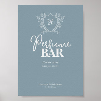 Poster Bar de Perfume Vintage Crest Azul