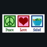 Poster Bar de Salada de Paz<br><div class="desc">Saladas de Paz e Amor. Um doce presente de amante de salada.</div>