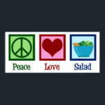 Poster Bar de Salada de Paz<br><div class="desc">Saladas de Paz e Amor. Um doce presente de amante de salada.</div>