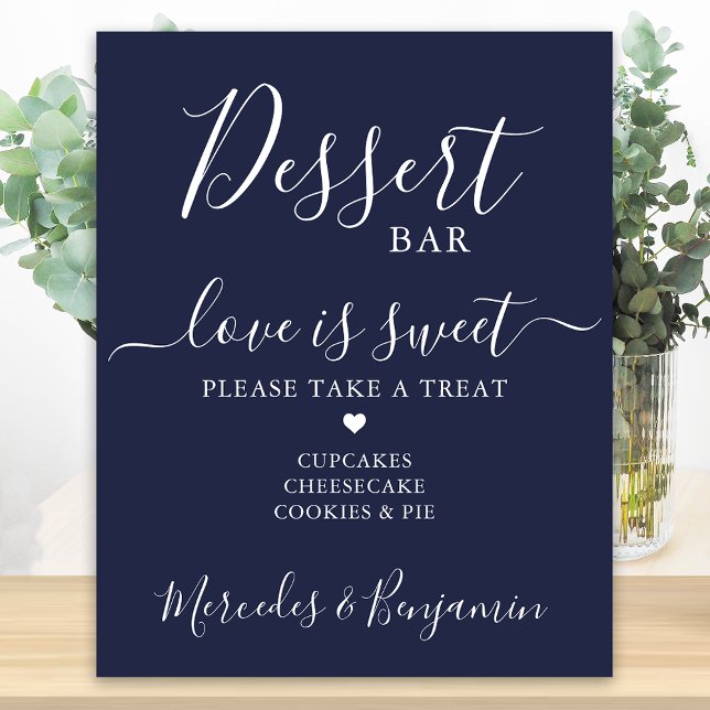 Poster Bar de Sobremesas de Casamento O Amor é Doce Azul  (Criador carregado)