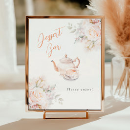 Poster Bar do deserto do Pastel Blooms Bridal Tea Party