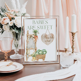 Poster Bar doce de Chá de fraldas russo de Fazenda cresci