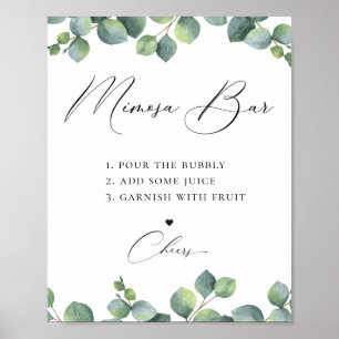 Poster Bar Eucalyptus Foliage Mimosa
