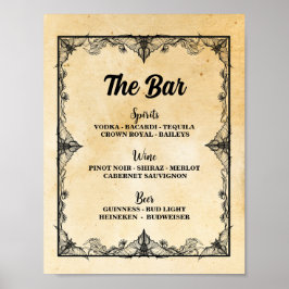 Poster Bar Gótico - Recepção de casamento de Bats de Sina
