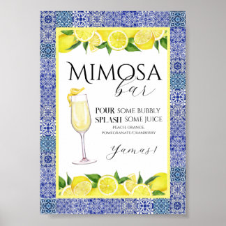 Poster Bar Grecian Blue e Lemon Mimosa